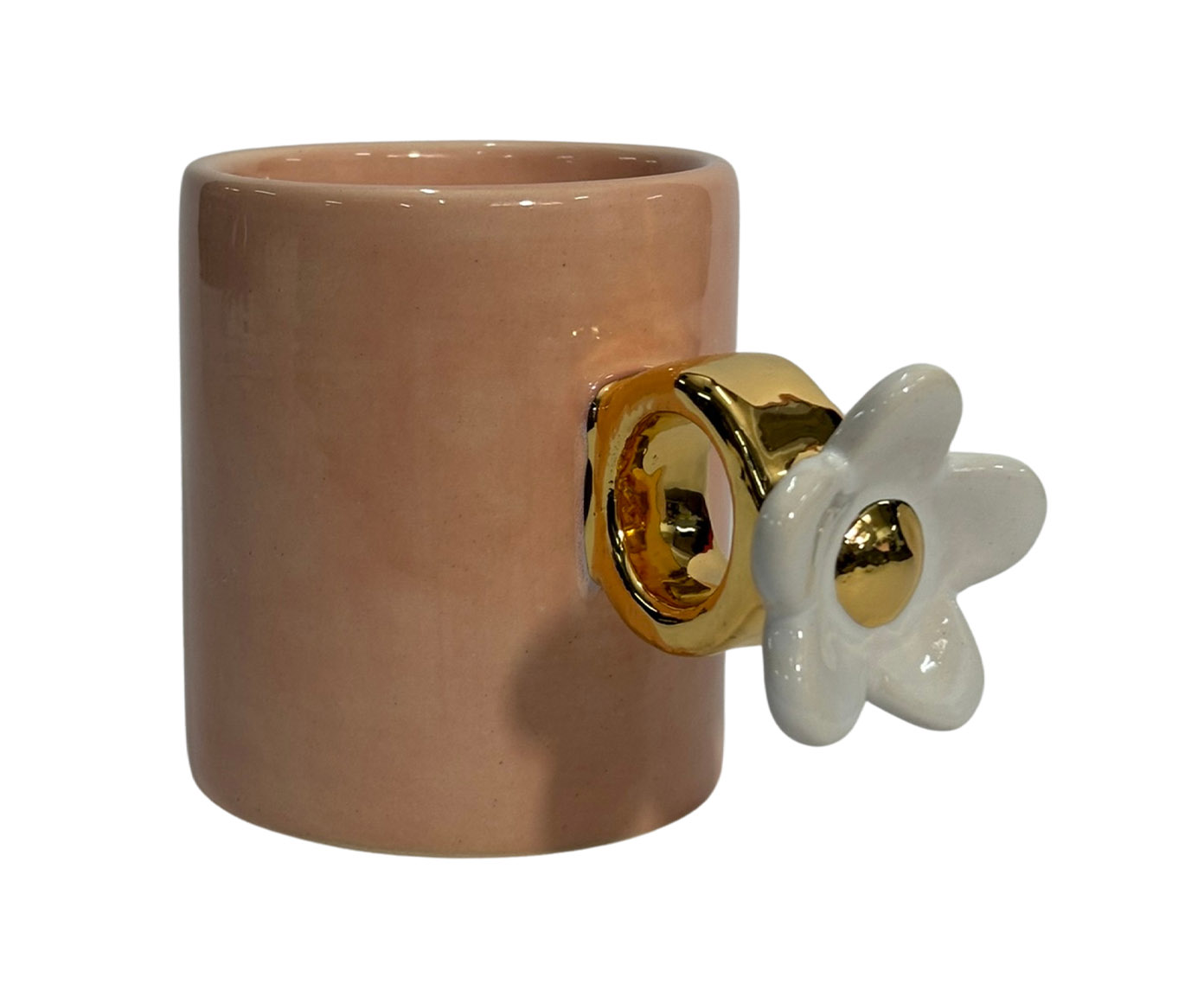 Caneca Dayse Gold Flor Branca image number 0