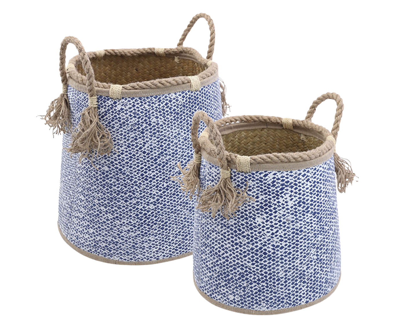 Jogo Cestas em Sisal com Pingente Azul image number 0