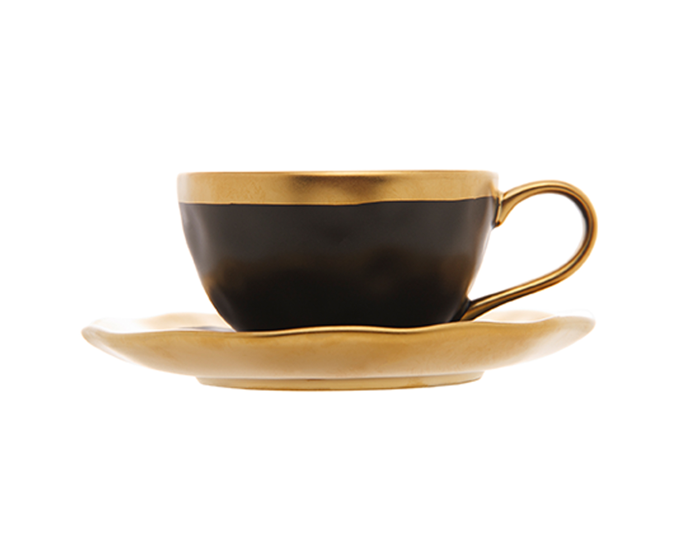 X&iacute;cara de Caf&eacute; em Porcelana Dubai Preto e Dourado - image 1