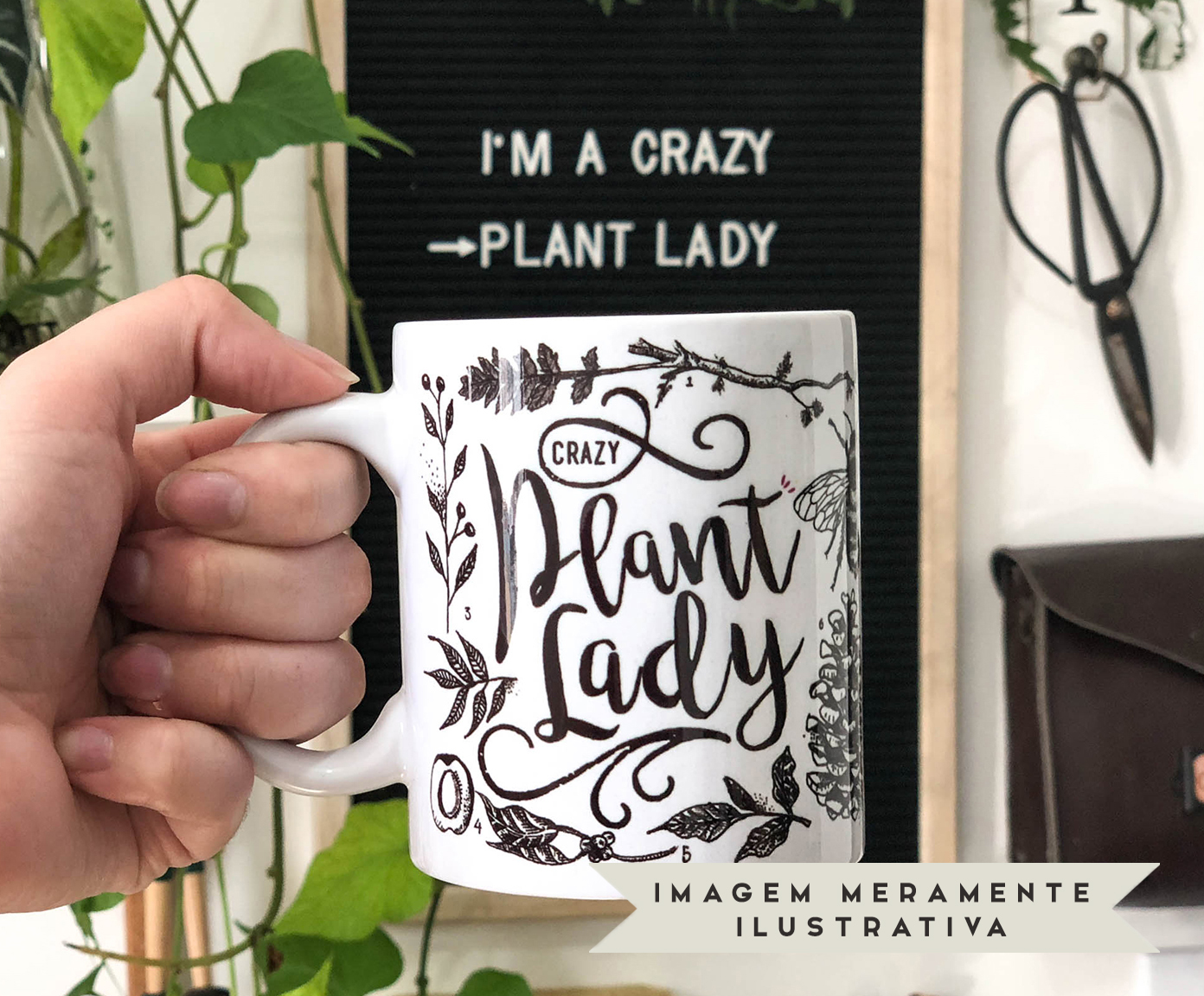 Caneca Crazy Plant Lady Branco image number 3