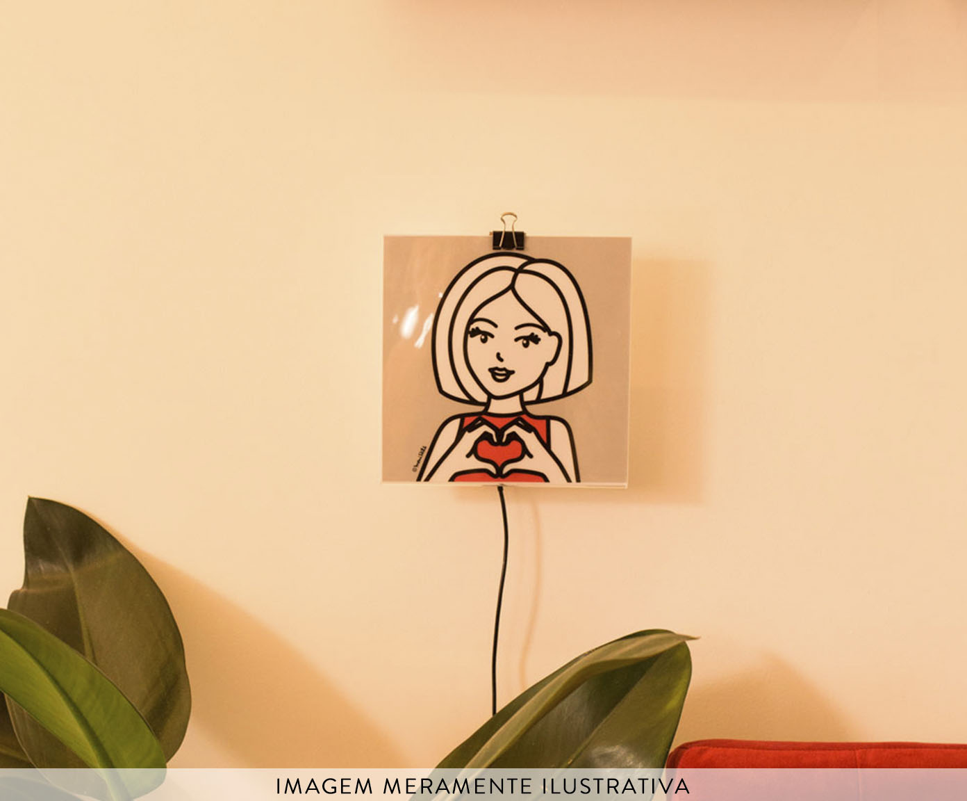 Lumin&aacute;ria de Parede com Led Cris e do What You Love - 20X20X3cm image number 3