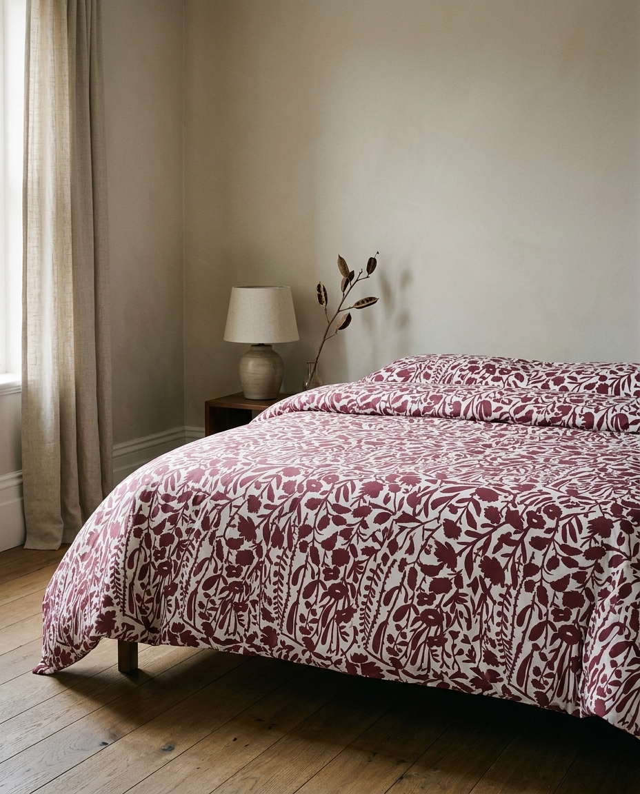 Duvet Floral Artsy Vermelho 200 Fios image number 3