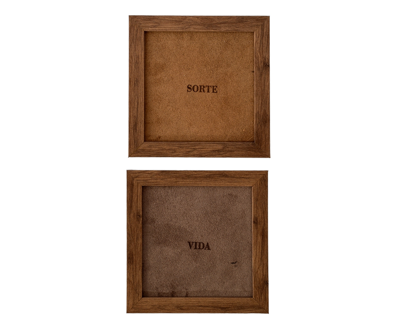 Jogo de Quadros "Sorte e Vida" Caramelo e Fendi - image 1
