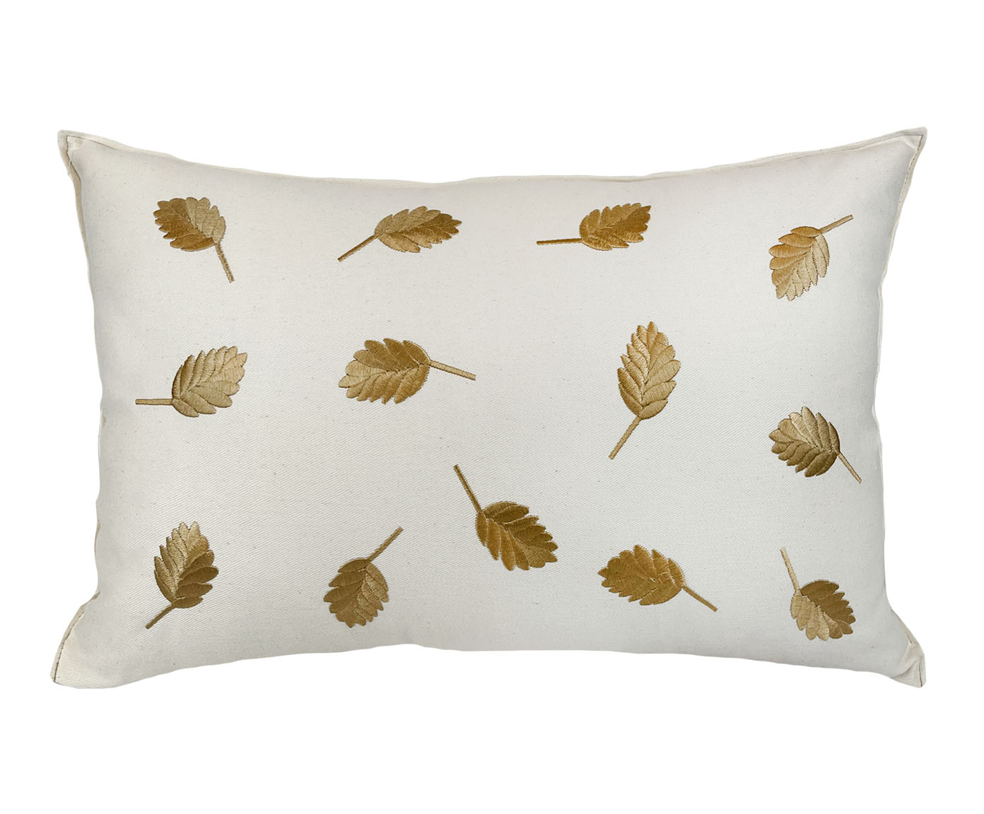 Almofada Folhas Branco e Dourado - image 0