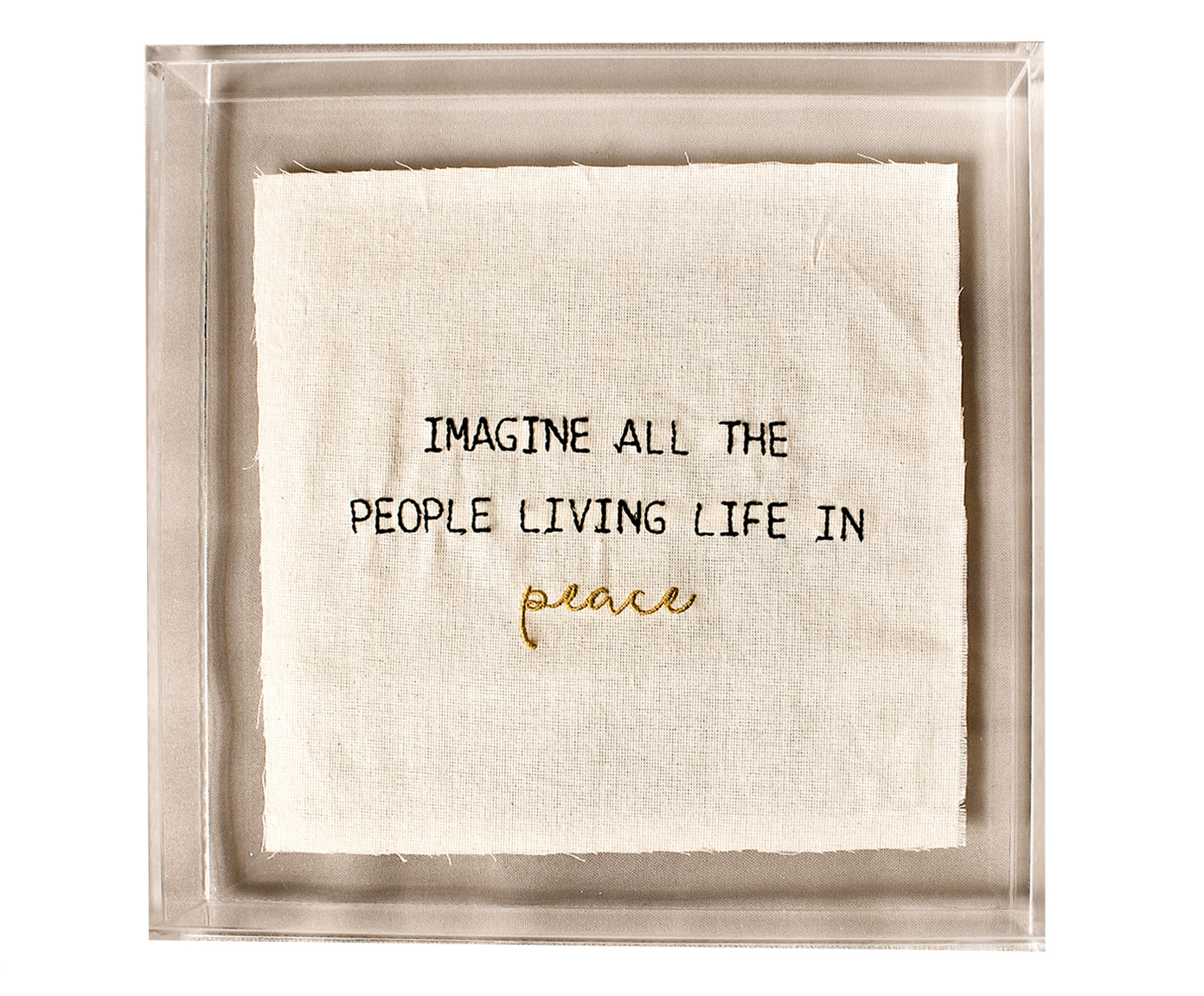 Quadro em Acr&iacute;lico "Bordado Imagine All The People" image number 0