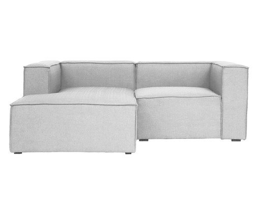 Sof&aacute; 2 M&oacute;dulos Chaise Mensa Cinza Claro image number 2