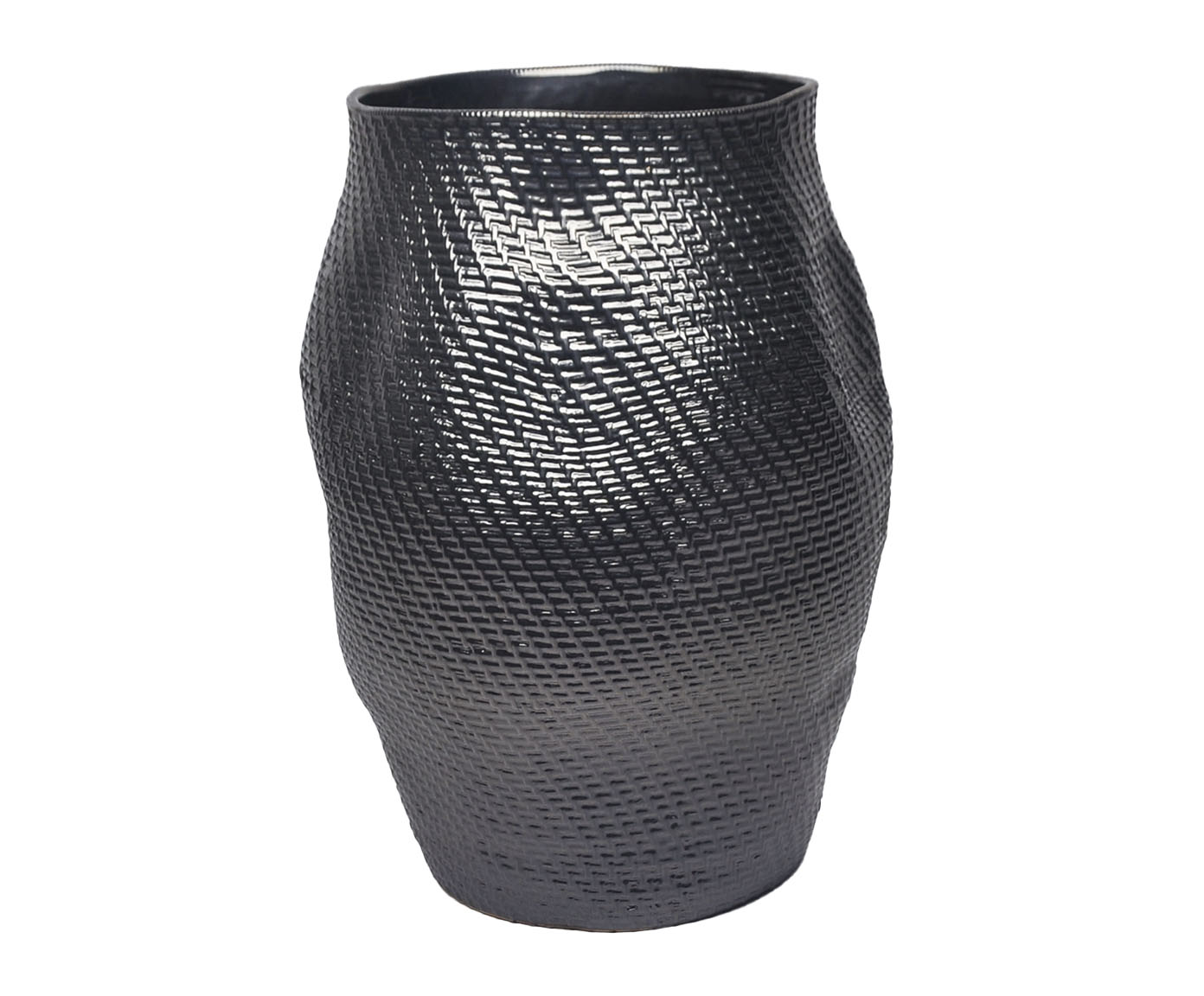 Vaso em Cer&acirc;mica Escamas Preto II - image 0