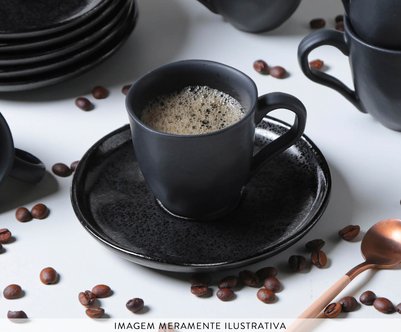 Jogo de X&iacute;caras para Caf&eacute; Bio Eclipse Preto - image 1