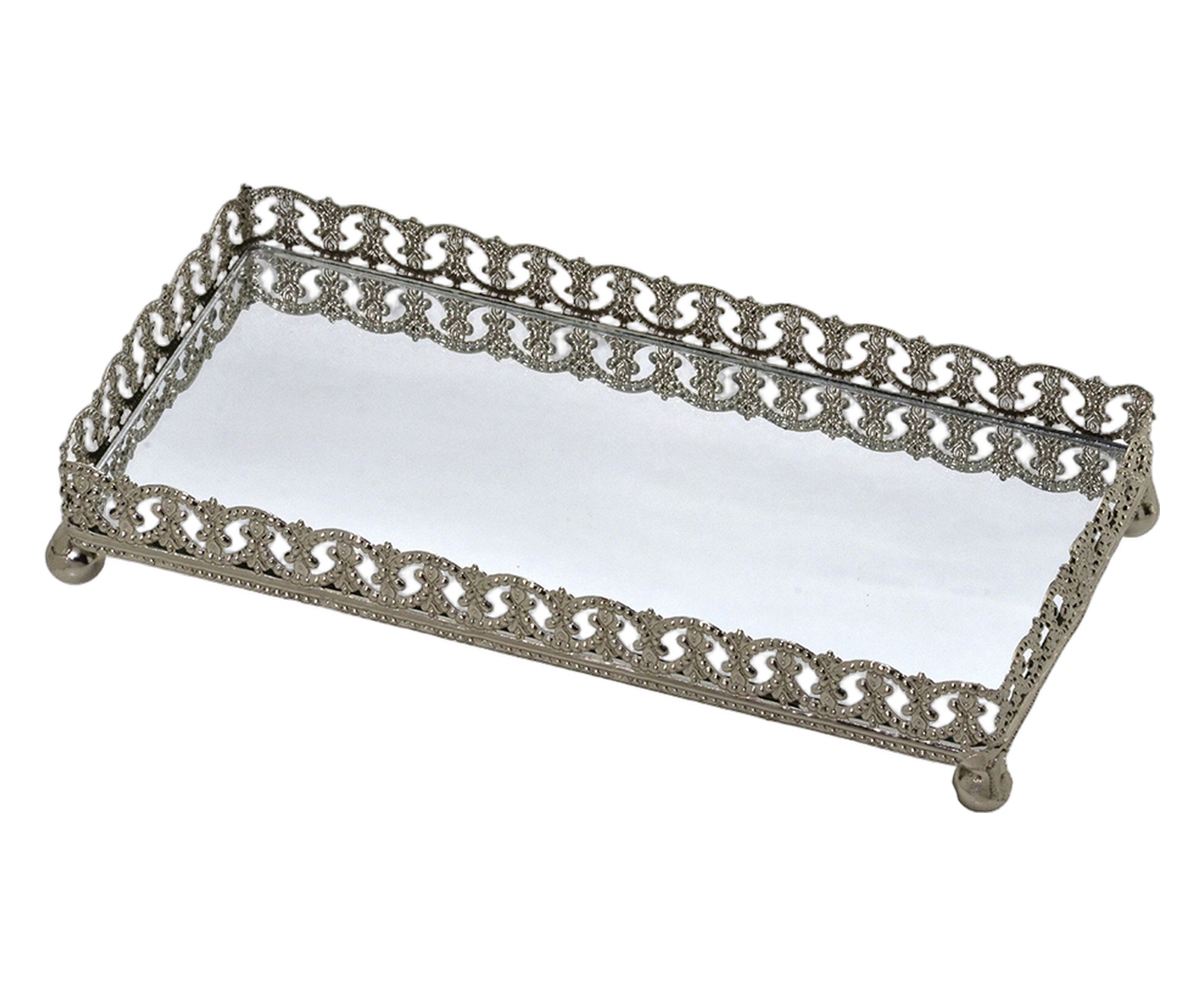 Bandeja Decorativa Ornare Prateado - image 0