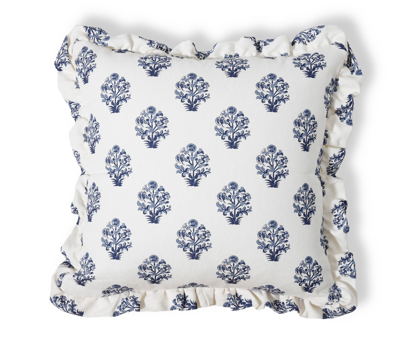 Capa de Almofada Estampada com Babados Floral Poppy Off-White image number 0