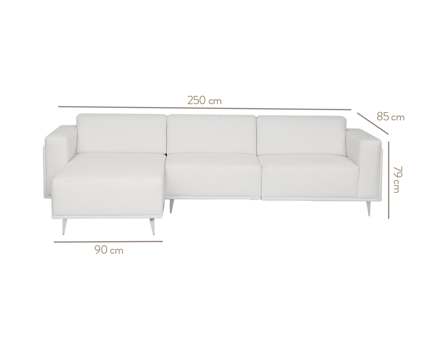 Sof&aacute; Modular com Chaise Direita em Linho Antonio Cotton image number 10