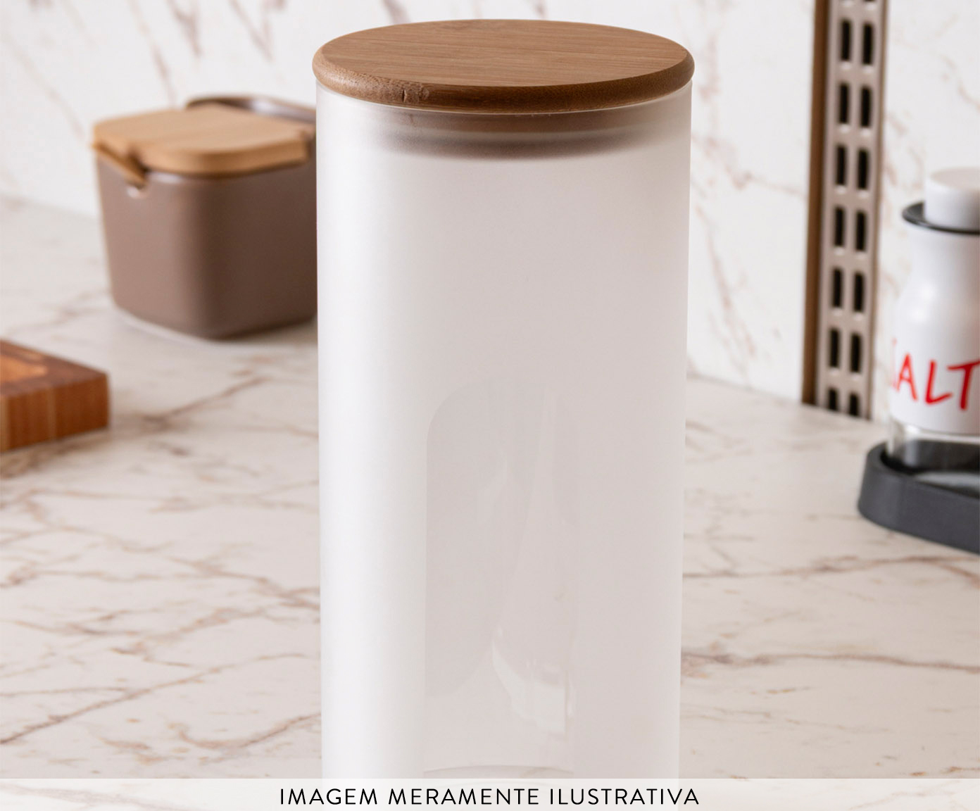 Pote com Tampa Bambu Frosted - 1,54L image number 1