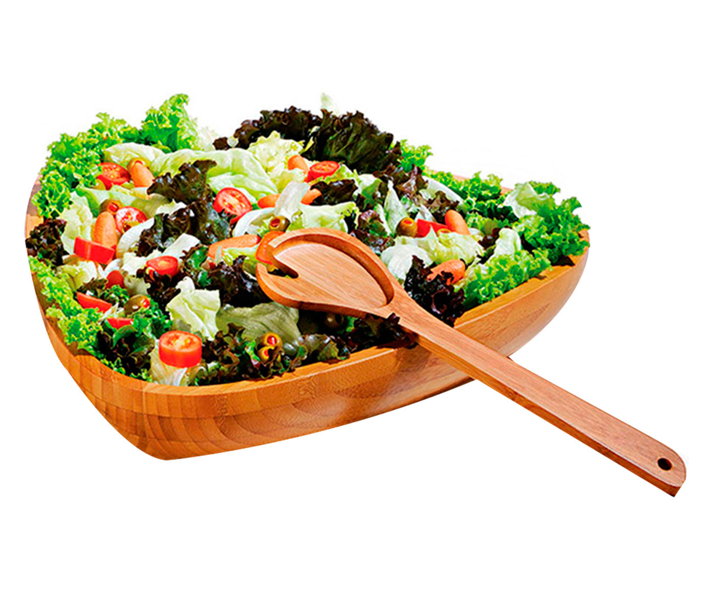 Jogo para Salada em Porcelana E Bambu Roma image number 1