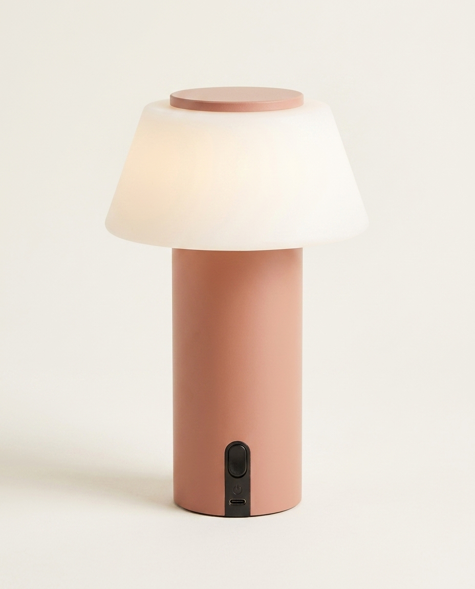 Lumin&aacute;ria de Mesa Recarreg&aacute;vel Bivolt Lizz Pink - image 1