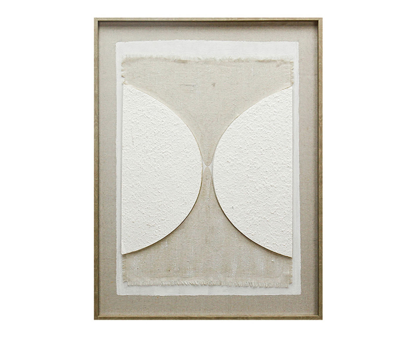 Quadro Decorativo em Linho Dal fronte Bege e Branco image number 0
