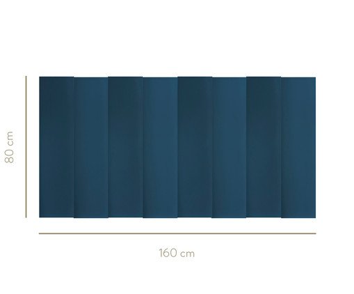 Cabeceira Modular em Veludo Duni Linear - Azul Prussia image number 1