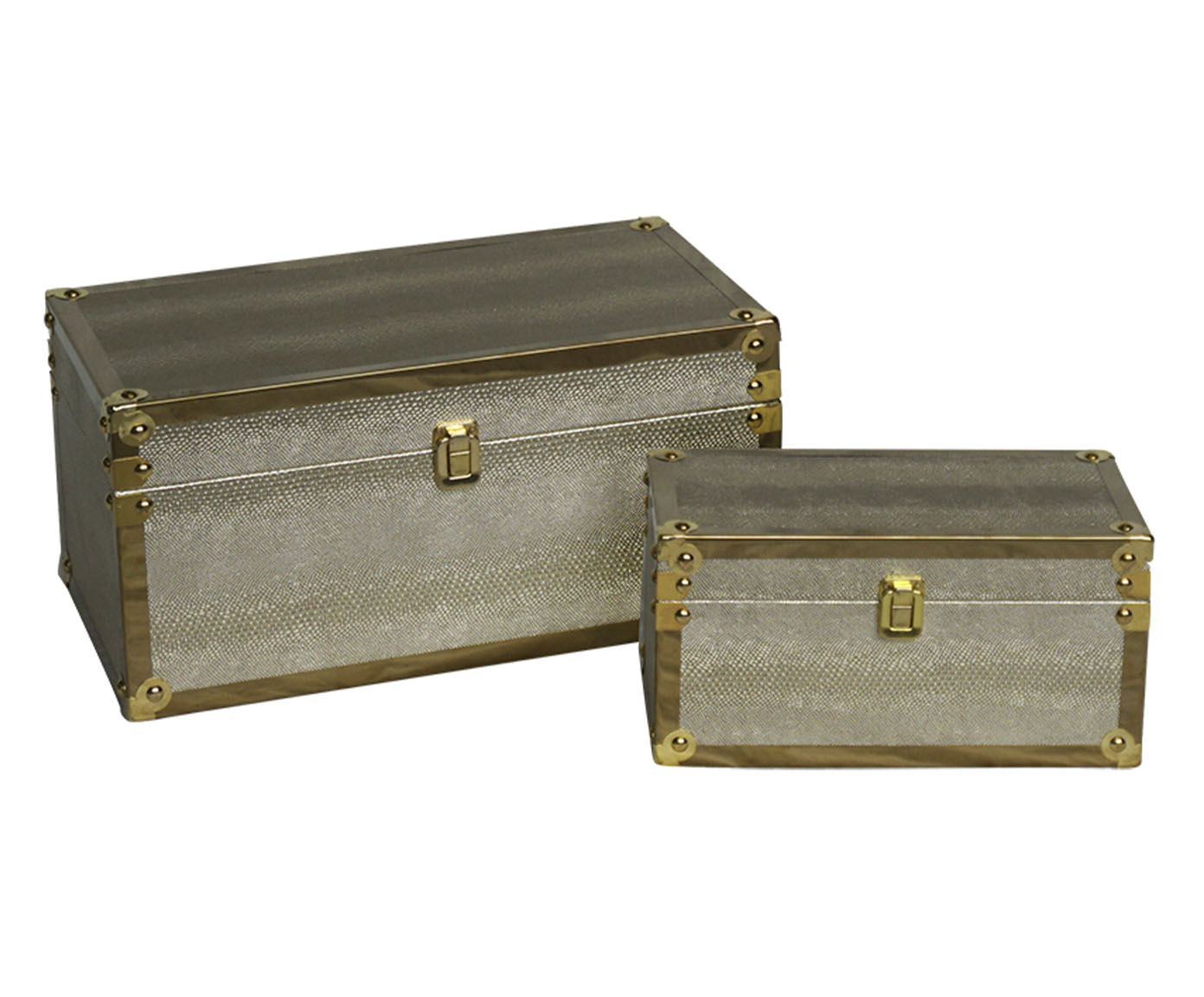 Jogo de Ba&uacute;s Achuta Marrrom e Dourado image number 0