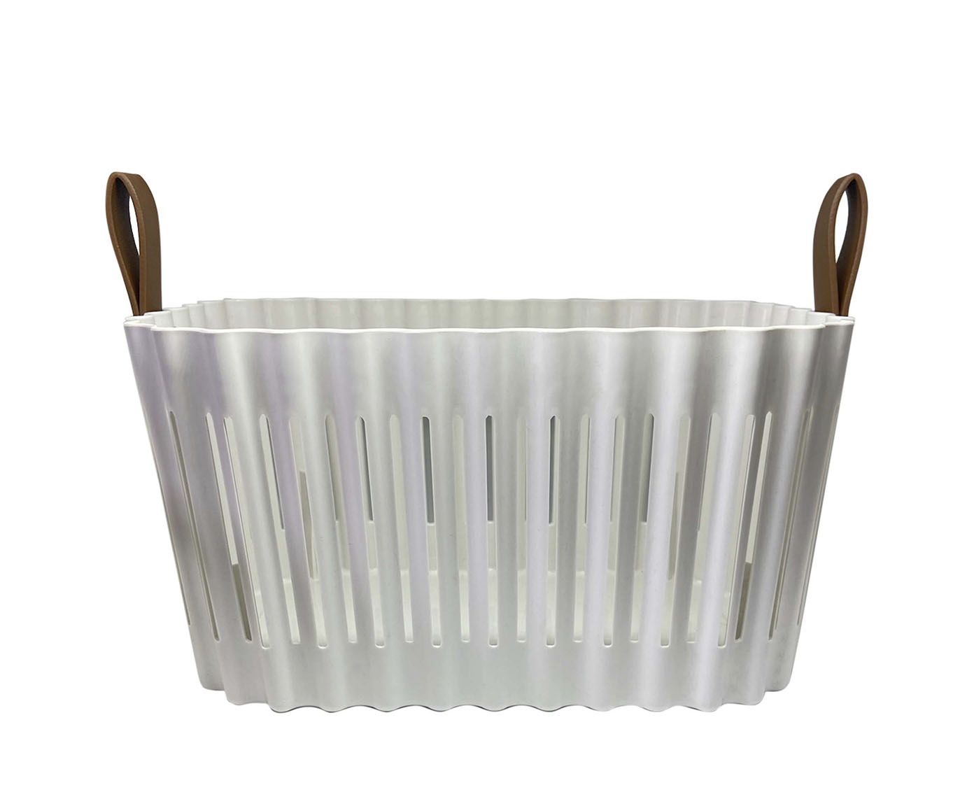 Cesta Leather Hagers Branca image number 1