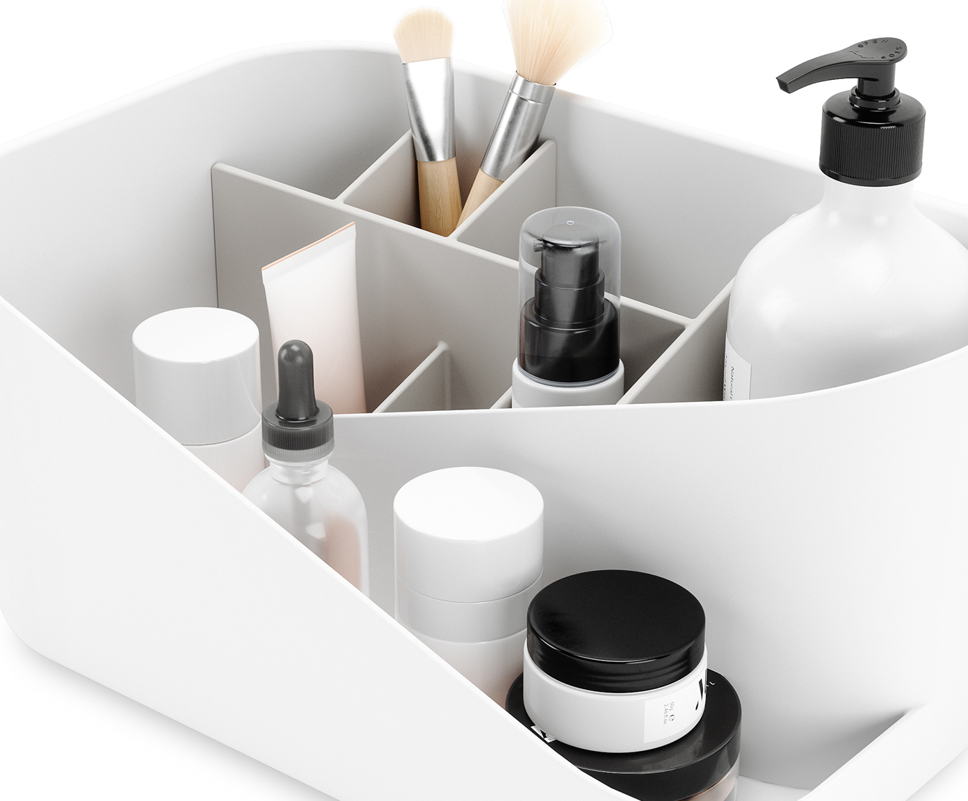 Porta-Maquiagem Glam Cosmetic Organizer Branco image number 3