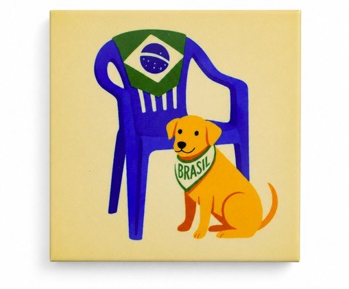 Mini Azulejo Decorativo Cachorro Caramelo image number 0