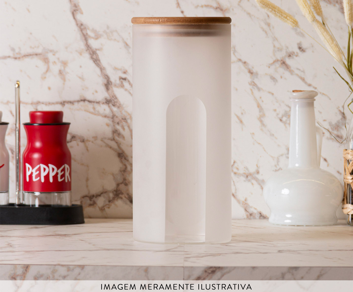 Pote com Tampa Bambu Frosted - 1,54L image number 2