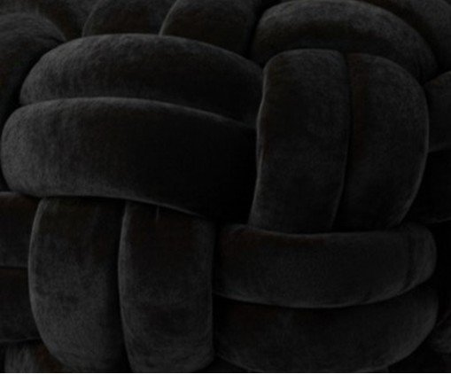 Pufe em veludo M&aacute;xi Tricot Preto image number 2