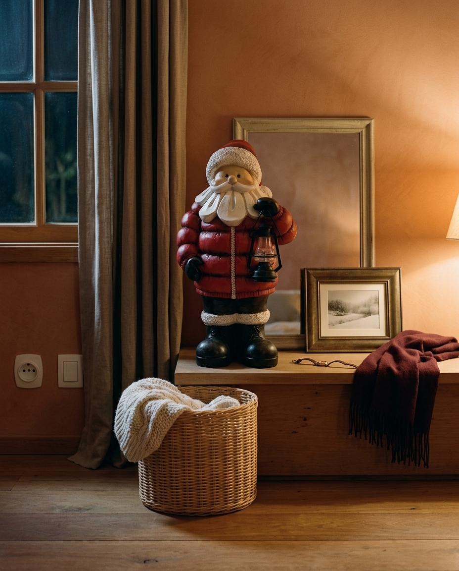 Figura Decorativa Noel com Lanterna em Resina image number 4