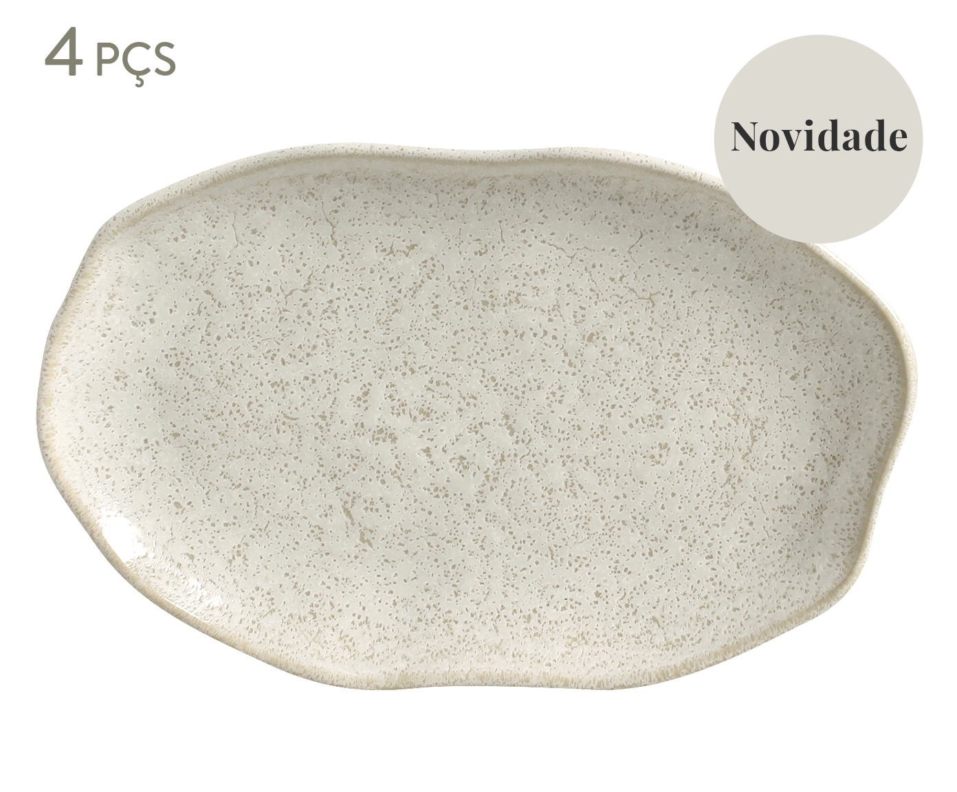 Jogo de Travessas Oval Rasa M&eacute;dia Bio Vanilla Cru - image 0