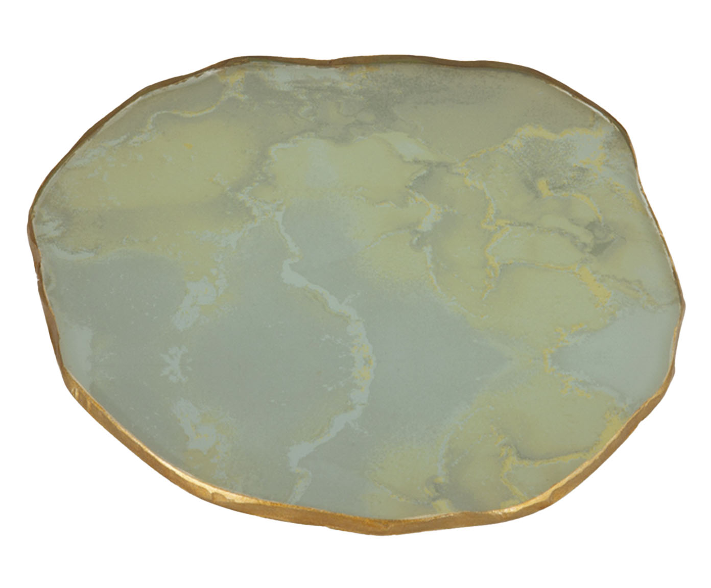 Centro de Mesa Org&acirc;nico Stone P&eacute;rola com Borda Dourada - image 0