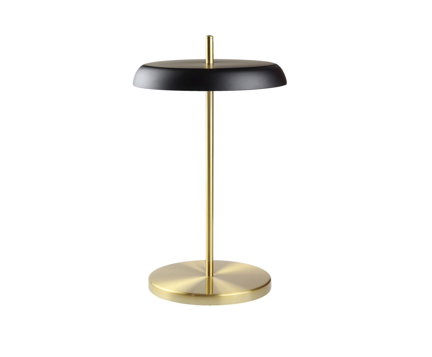 Lumin&aacute;ria de Mesa Dalu Bivolt - Preto e Dourado Escovado image number 1