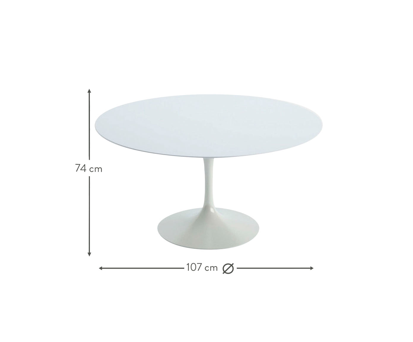 Mesa Saarinen Redonda Quartzo com Base Branca image number 3