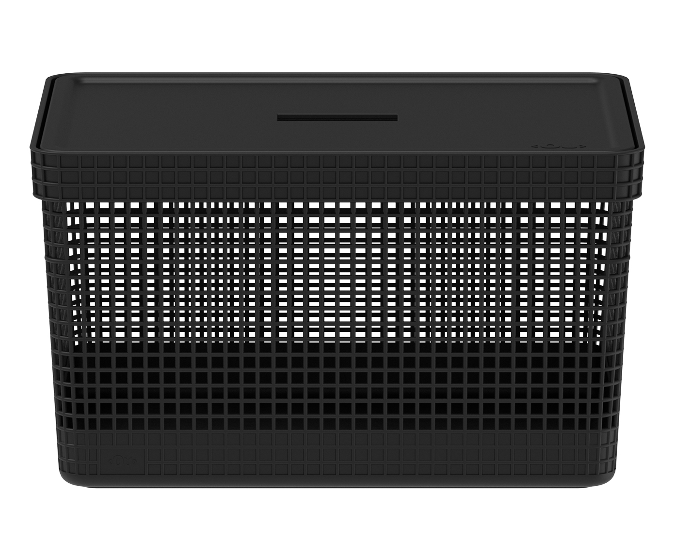 Cesto com Tampa Grid II Preto - image 0