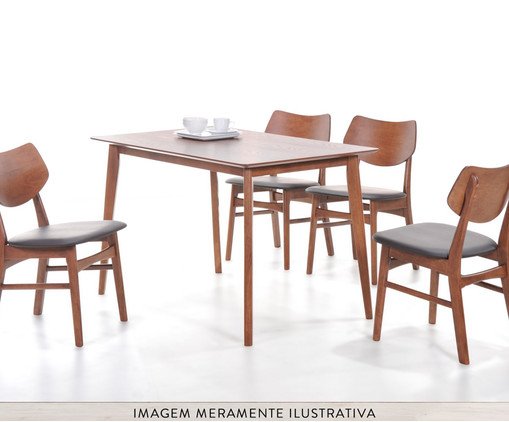 Cadeira de Jantar Edna - Preta e Marrom image number 2