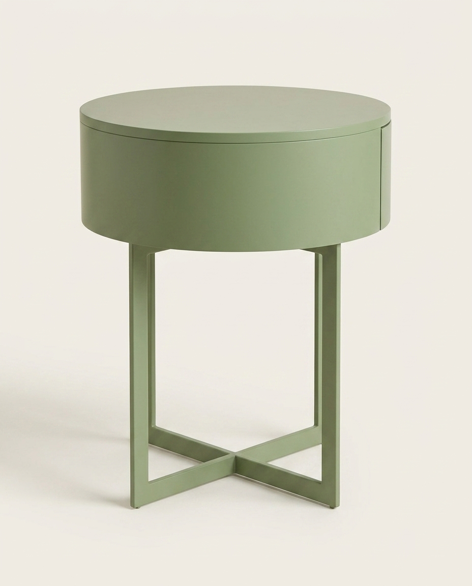 Mesa de Cabeceira Redonda Pecci Verde Caru&aacute; image number 4