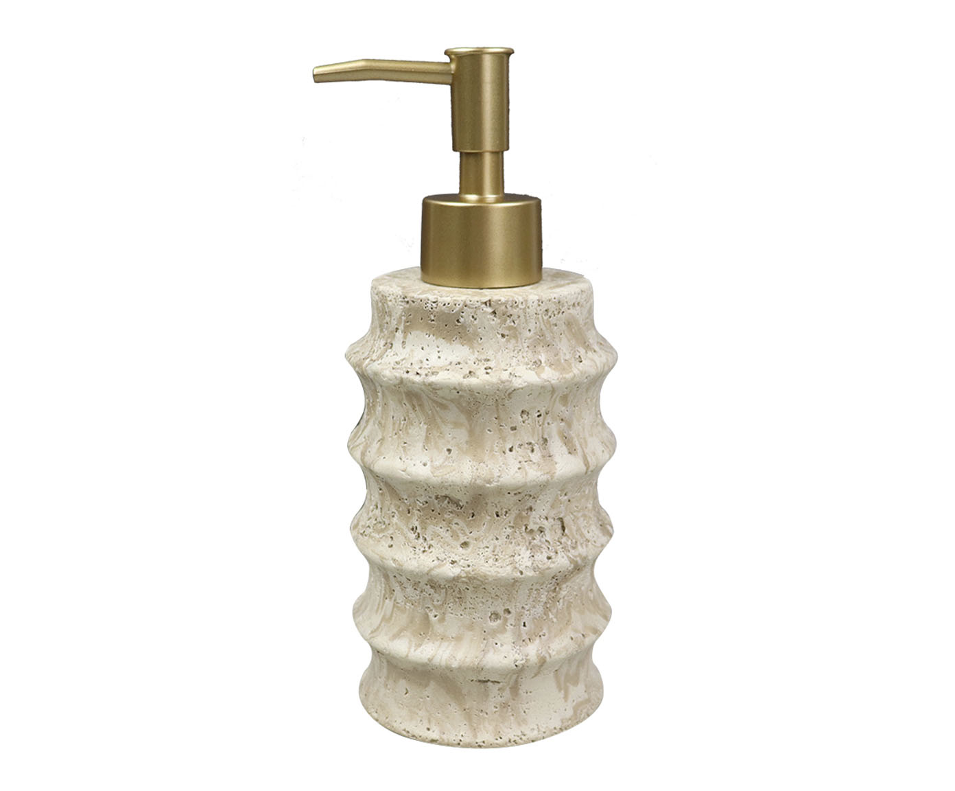 Porta Sabonete L&iacute;quido em Resina Mesclado Shell Dourado - image 0