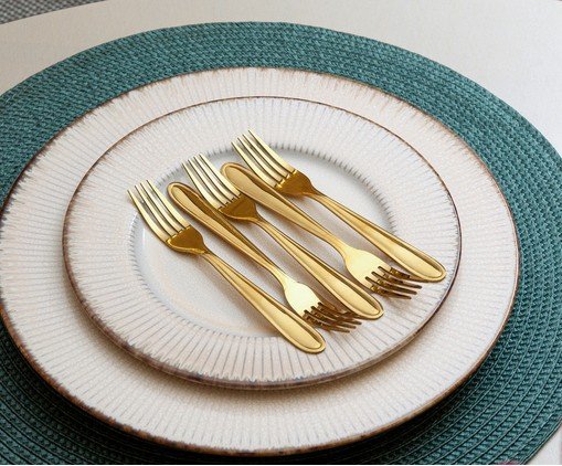 Jogo de Garfos para Sobremesa Gastro Dourado image number 3