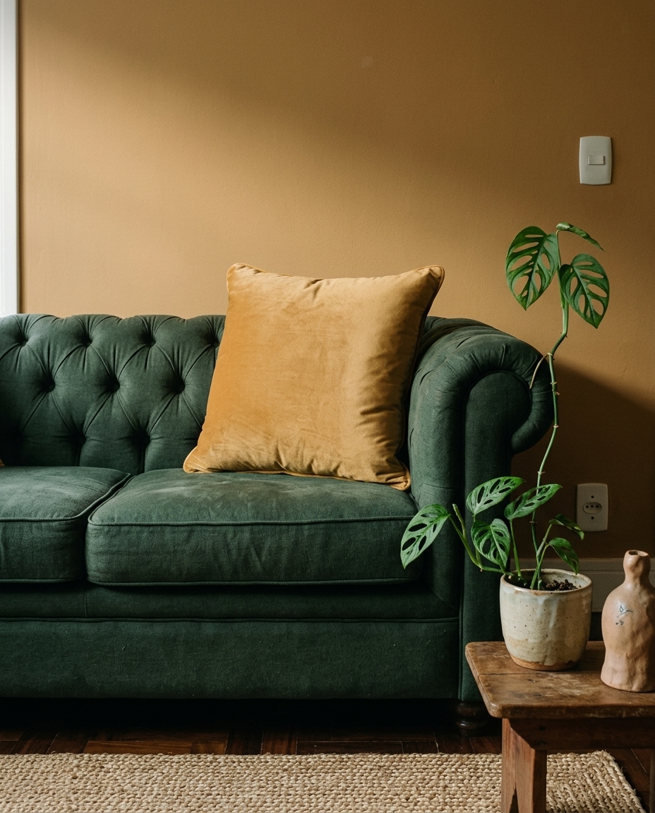Almofada em Veludo Soft Liso Dourado - image 1