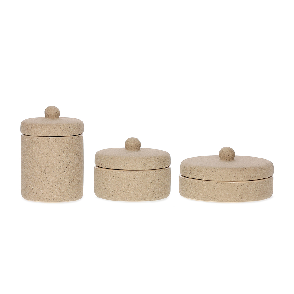 Jogo de Potes Decorativos Wendorys Bege image number 0