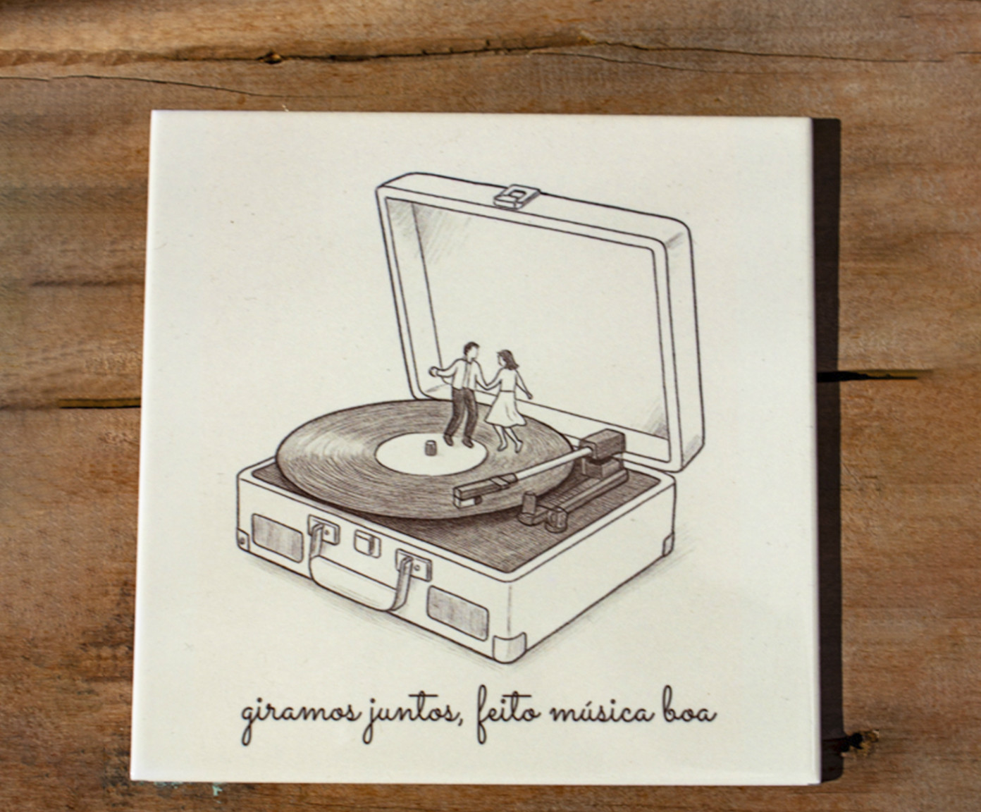 Azulejo Decorativo "Giramos Juntos Feito M&uacute;sica Boa" image number 1