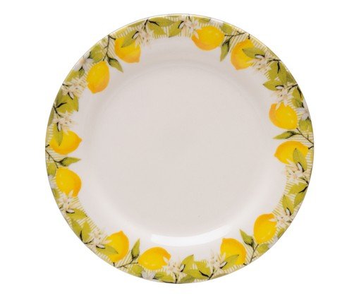 Prato para Sobremesa Siciliano Branco e Amarelo image number 0
