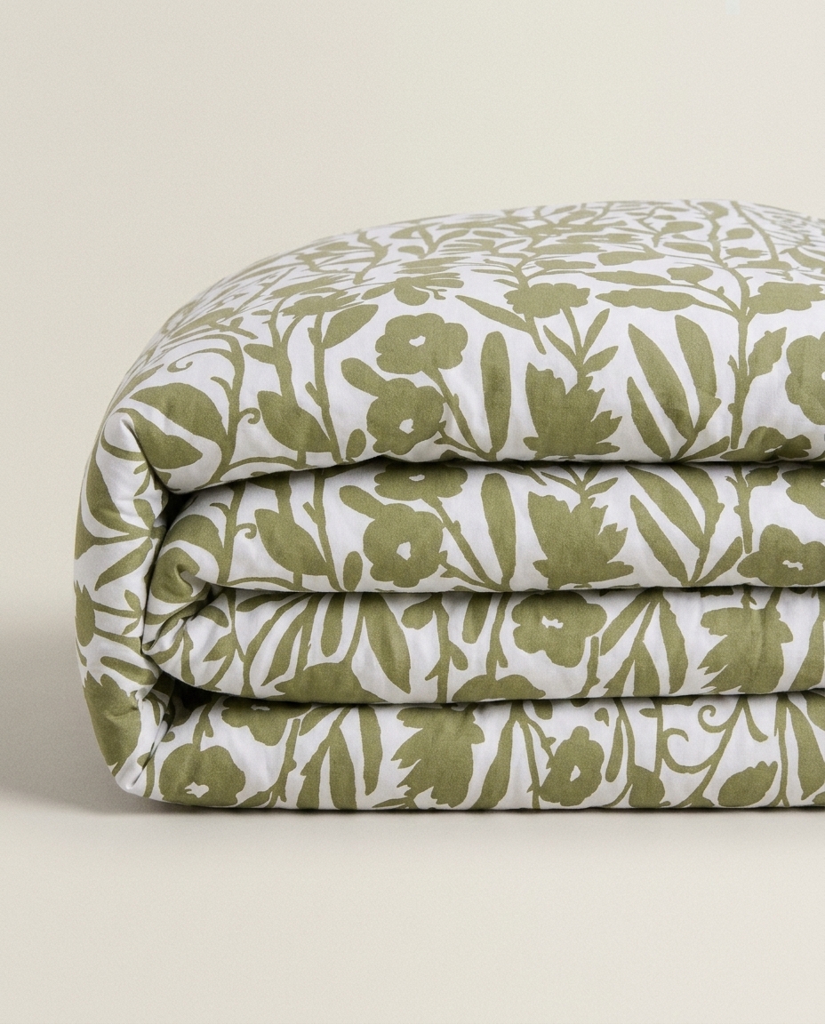 Duvet Floral Artsy Verde Oliveira 200 Fios image number 7