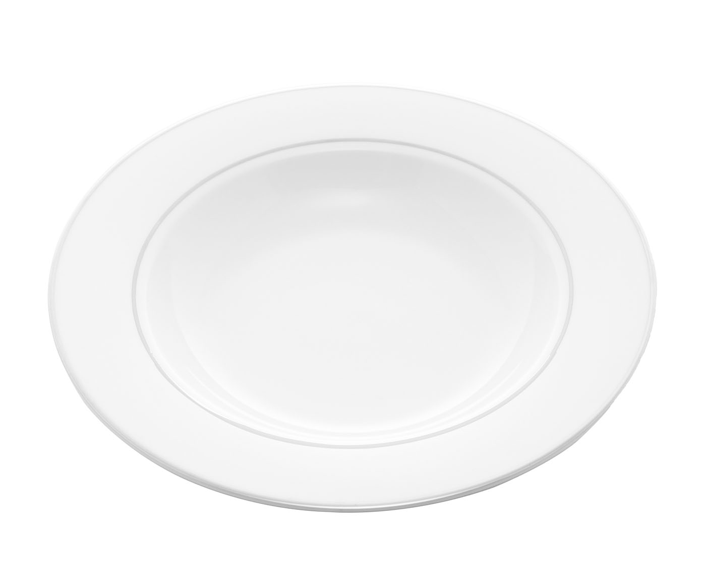 Jogo de Pratos Fundos M&ocirc;naco com Fio Prateado image number 1