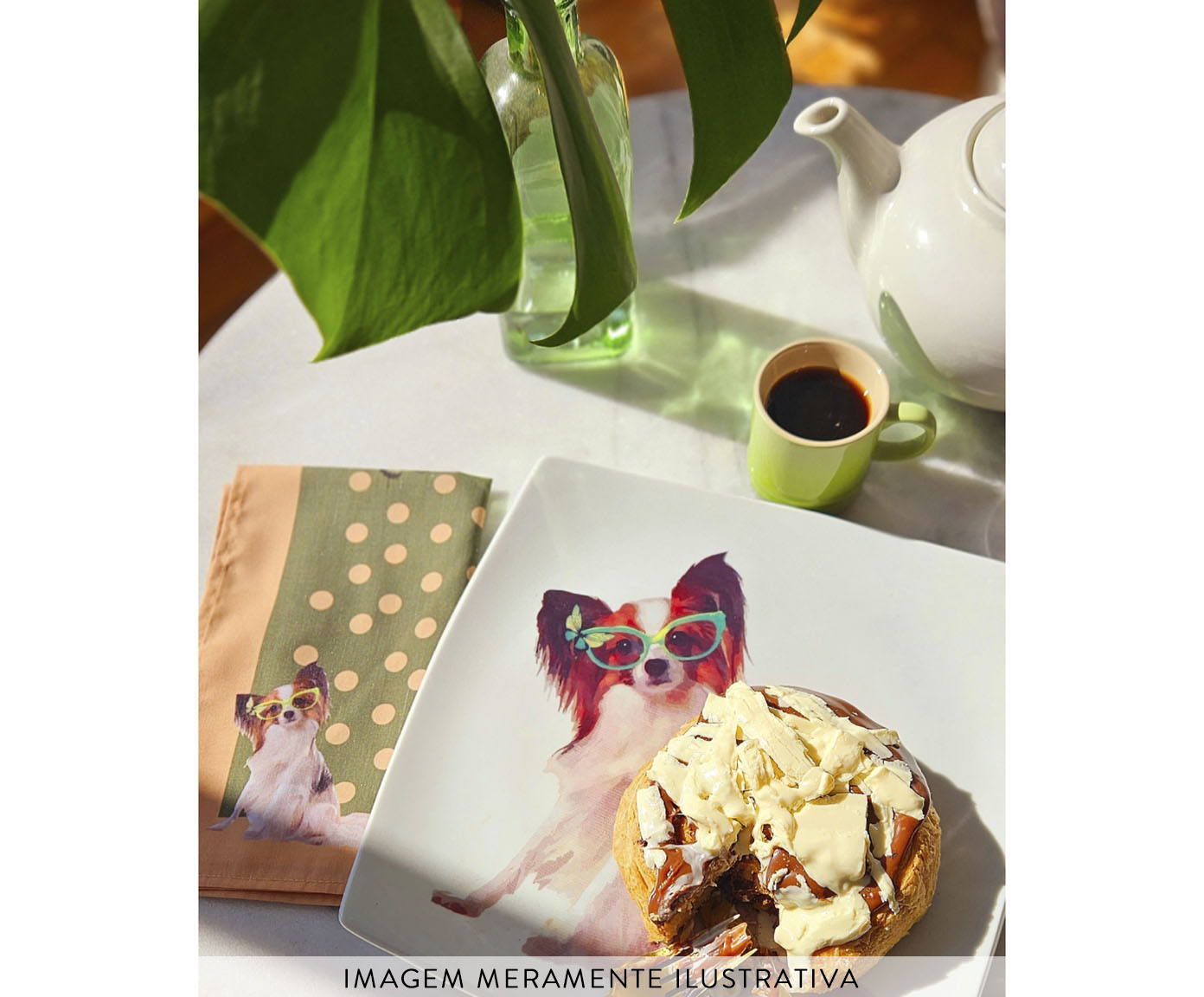Prato de Porcelana Bandeja Papillon Juju And Butterfly image number 4