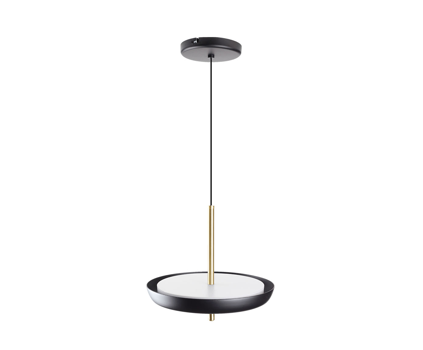 Pendente Dalu Indireto Bivolt - Preto e Dourado Escovado image number 0