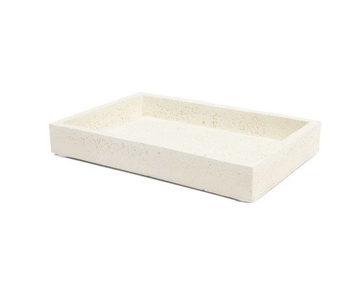 Bandeja Retangular Stone Classic Branco image number 1