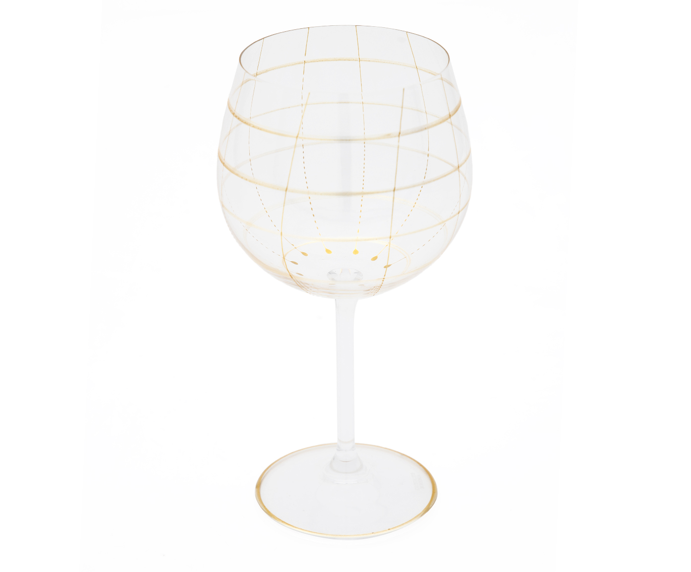 Ta&ccedil;a de Gin em Cristal Grid Dourado image number 3