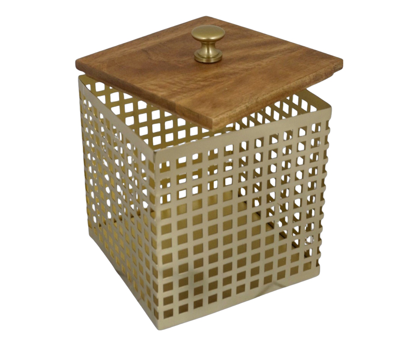 Porta-Objetos Decorativo Conter Dourado e Marrom - image 1