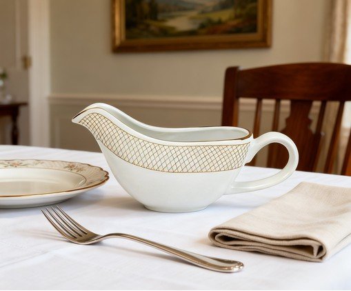 Molheira em Porcelana Regal Branco e Dourado - image 1