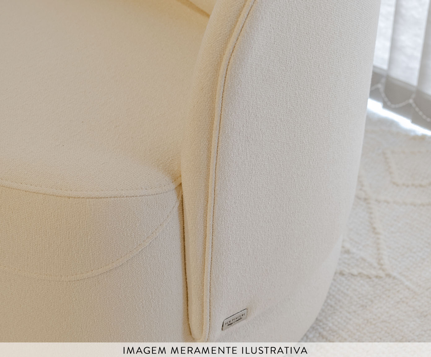 Poltrona Cheri&ecirc; Girat&oacute;ria Off-White image number 3