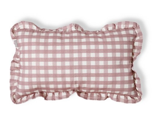 Capa de Almofada Retangular Estampada com Babados Vichy Elena - image 0